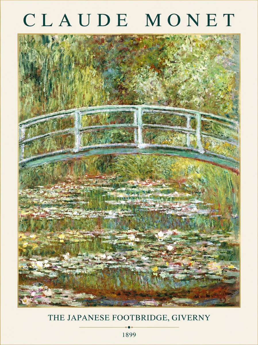 Monet The Japanese Footbridge, Giverny No3 - Plakát