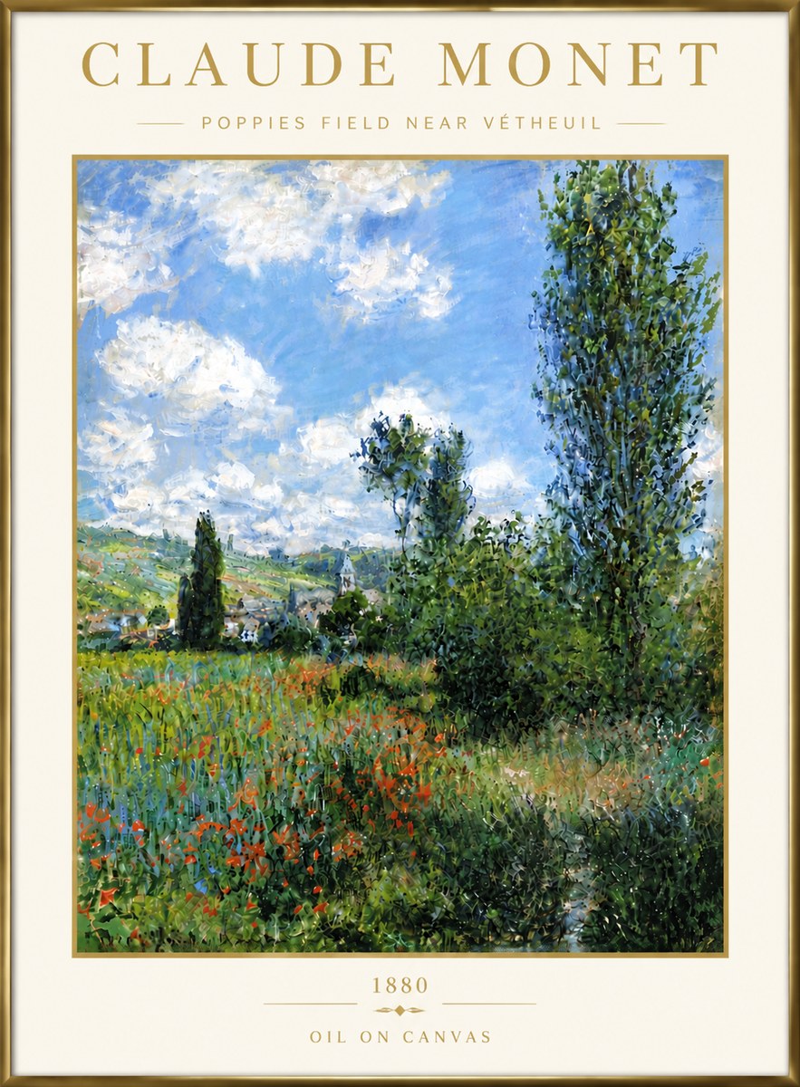 Monet Poppy Field Near Vétheuil No6 - Plakát