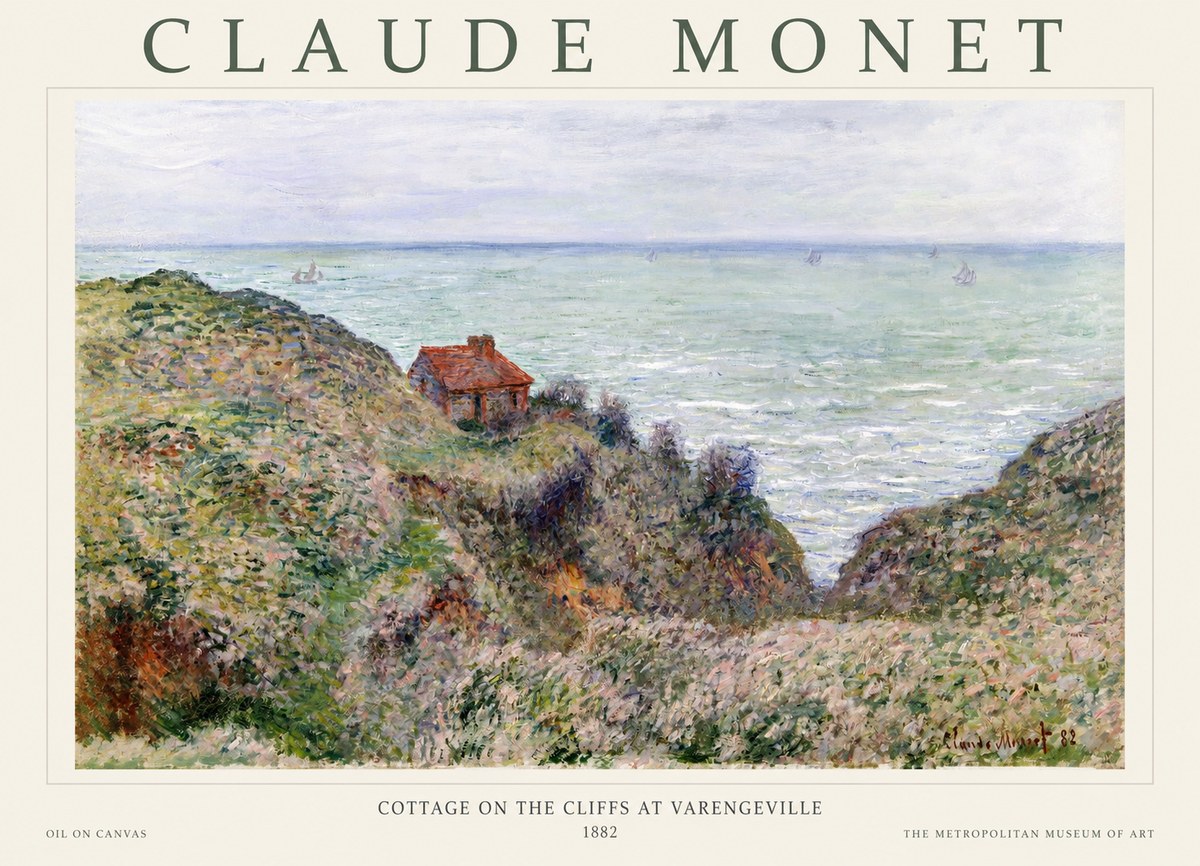 Monet Cottage on the Cliffs at Varengeville No1 - Plakát