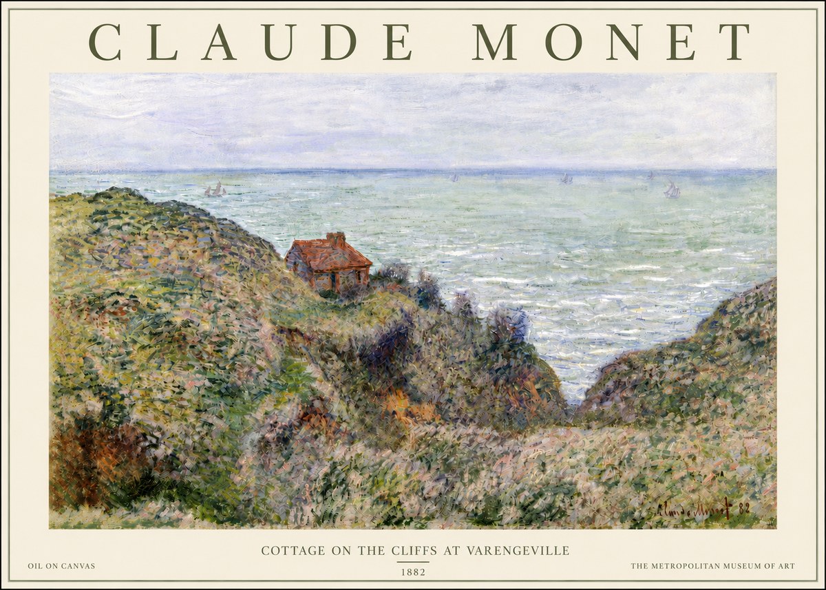 Monet Cottage on the Cliffs at Varengeville No3 - Plakát