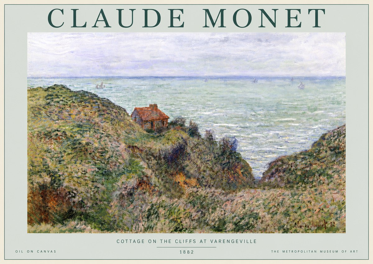 Monet Cottage on the Cliffs at Varengeville No4 - Plakát