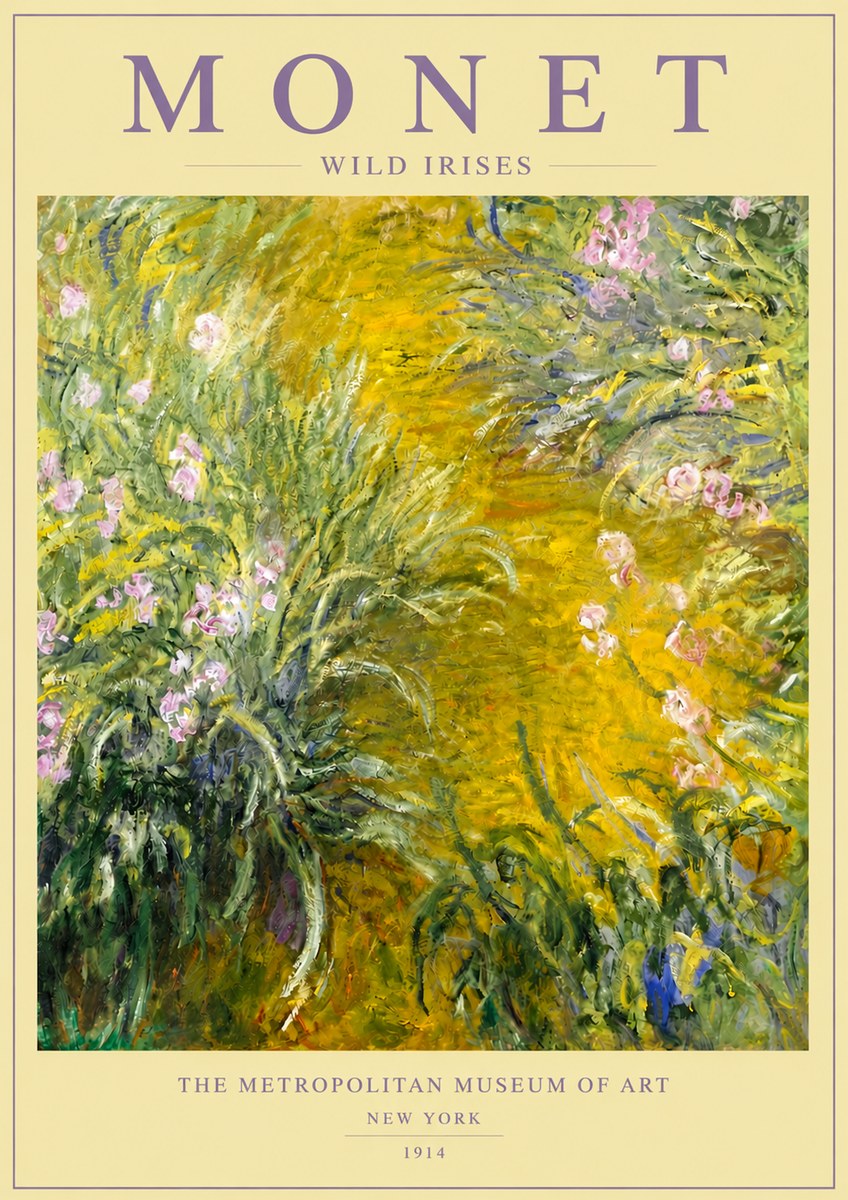 Monet Wild Irises No4 - Plakát
