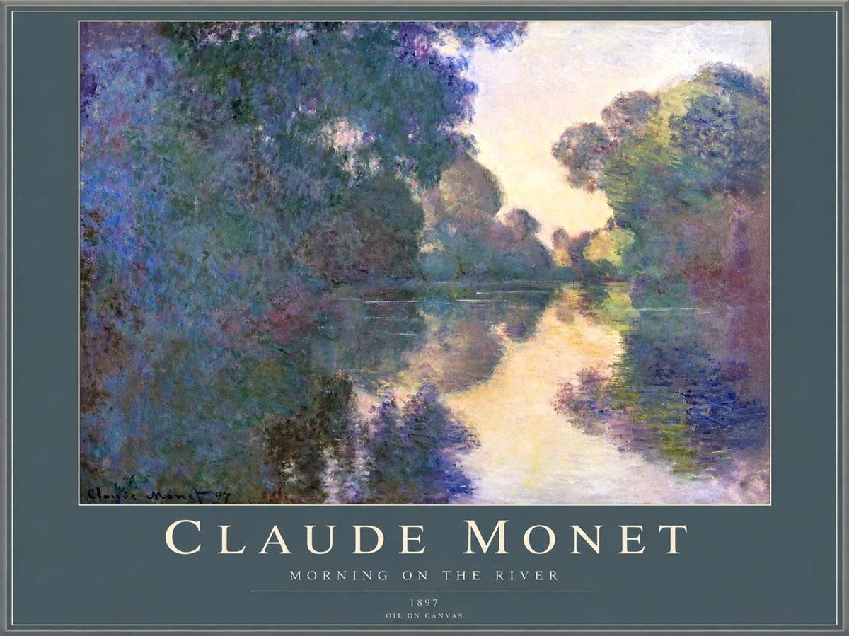 Monet Morning on the River No2 - Plakát