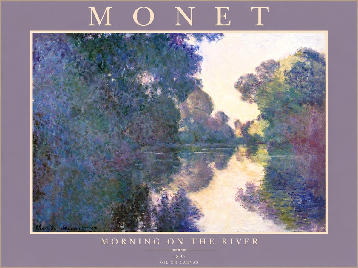 Monet Morning on the River No5 - Plakát