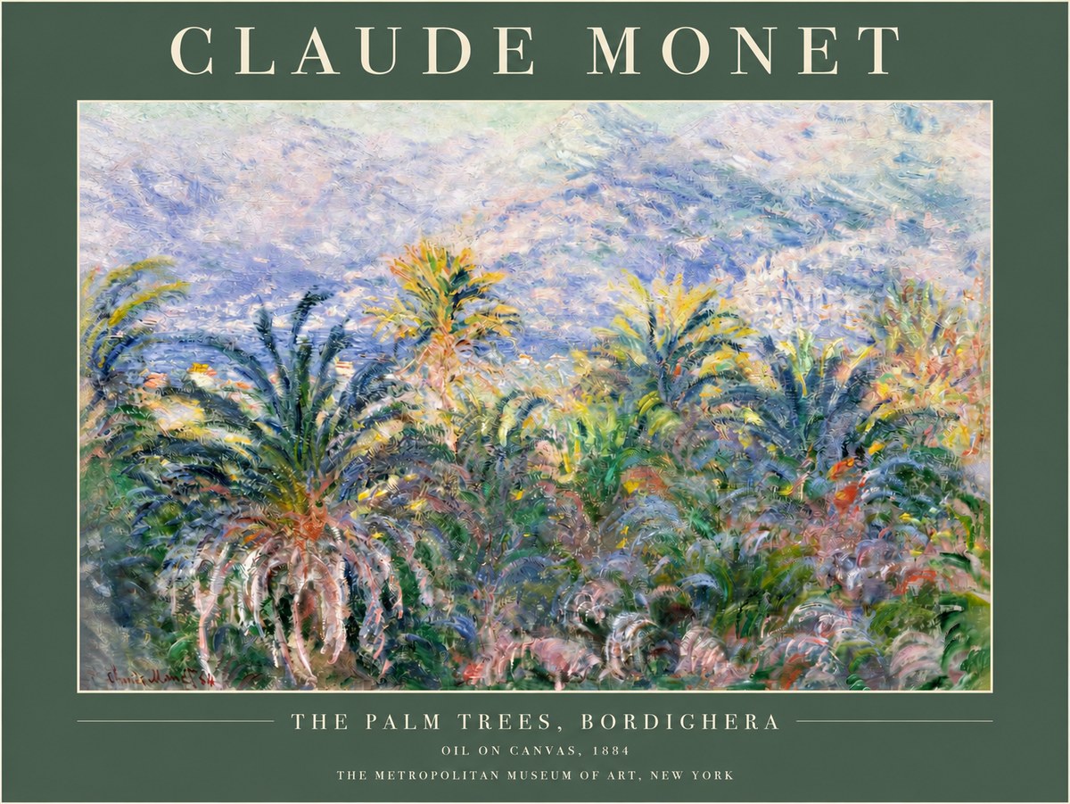 Monet The Palm Trees, Bordighera No2 - Plakát
