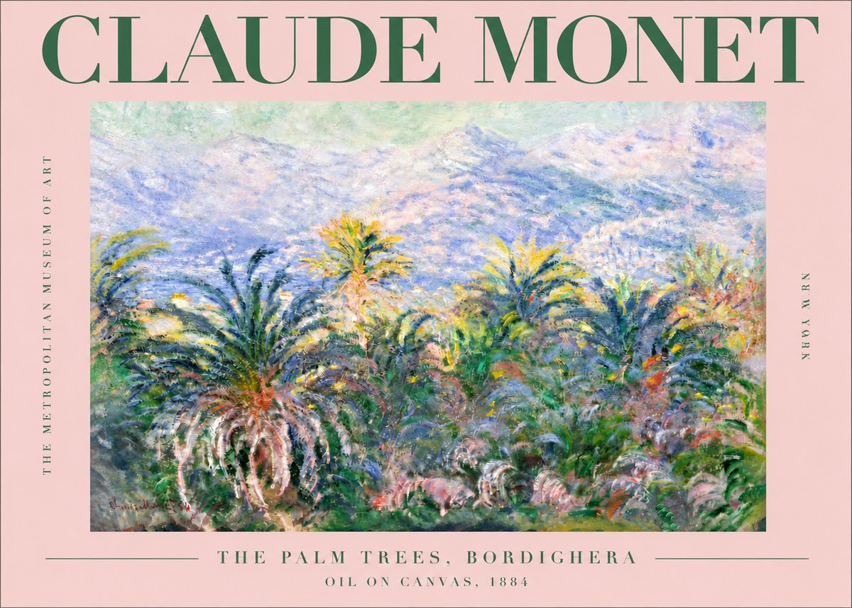 Monet The Palm Trees, Bordighera No4 - Plakát