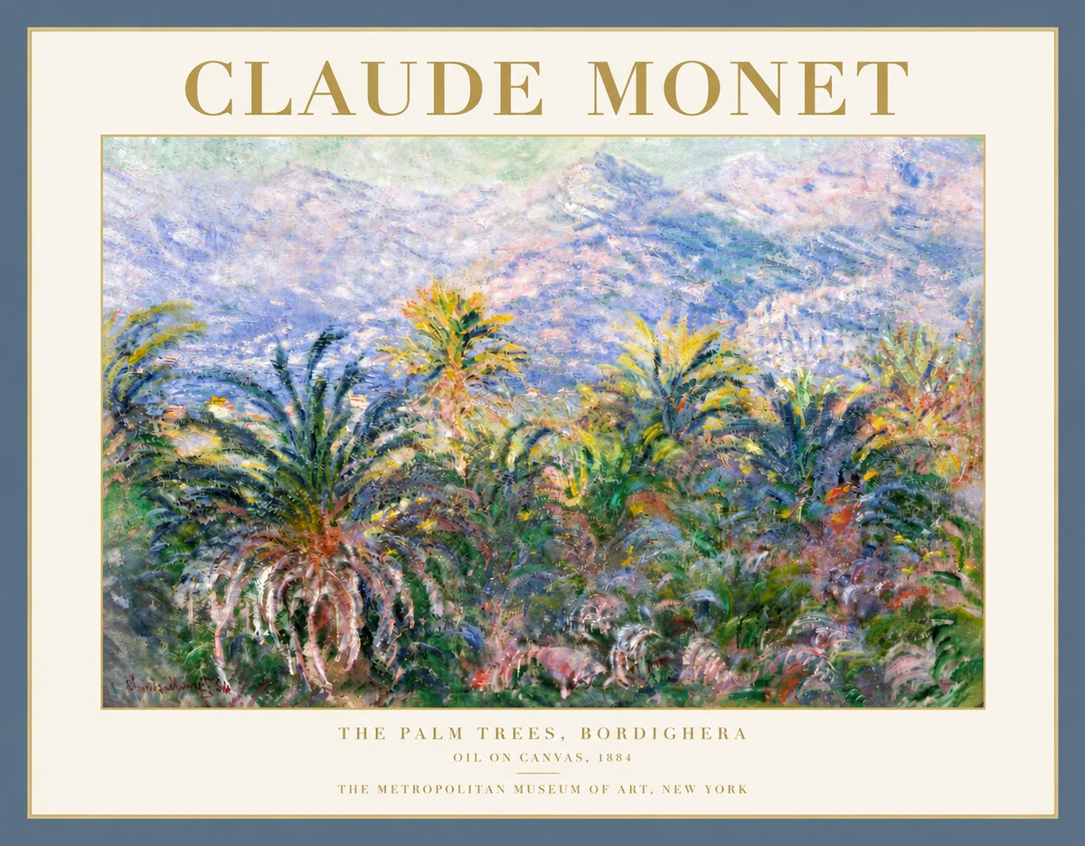Monet The Palm Trees, Bordighera No5 - Plakát