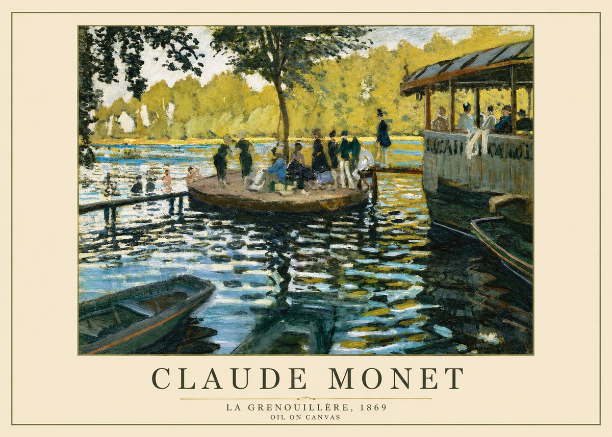 Monet La Grenouillère, 1869 No2 - Plakát