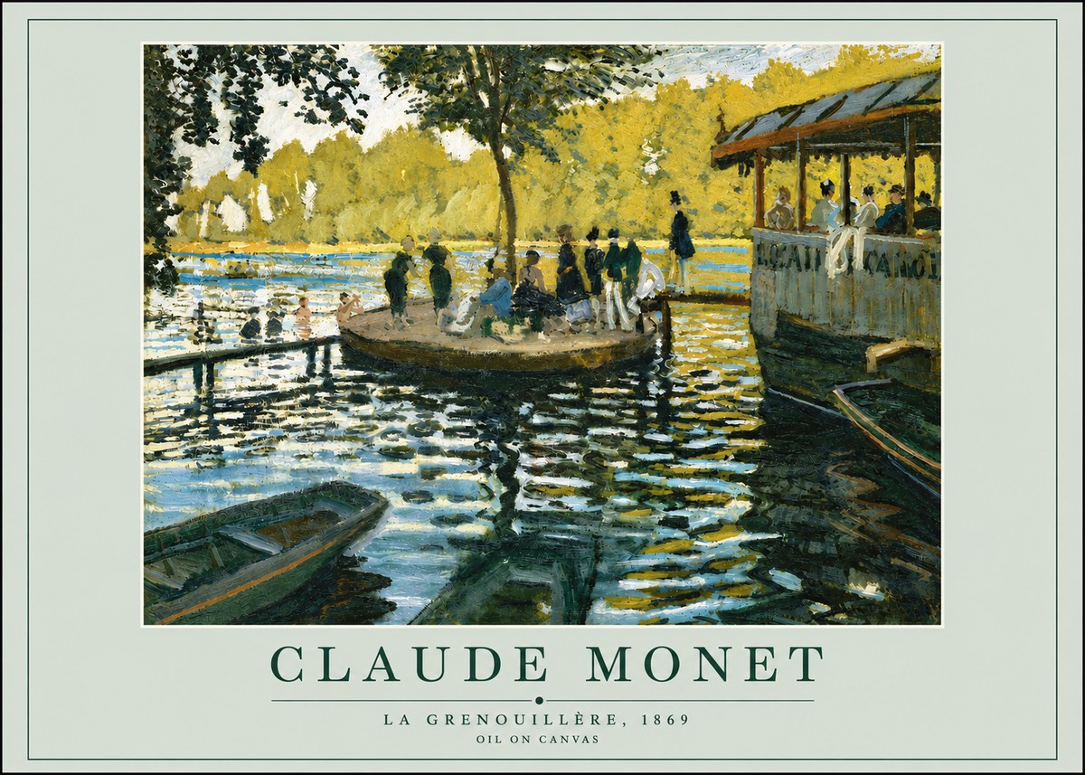 Monet La Grenouillère, 1869 No3 - Plakát