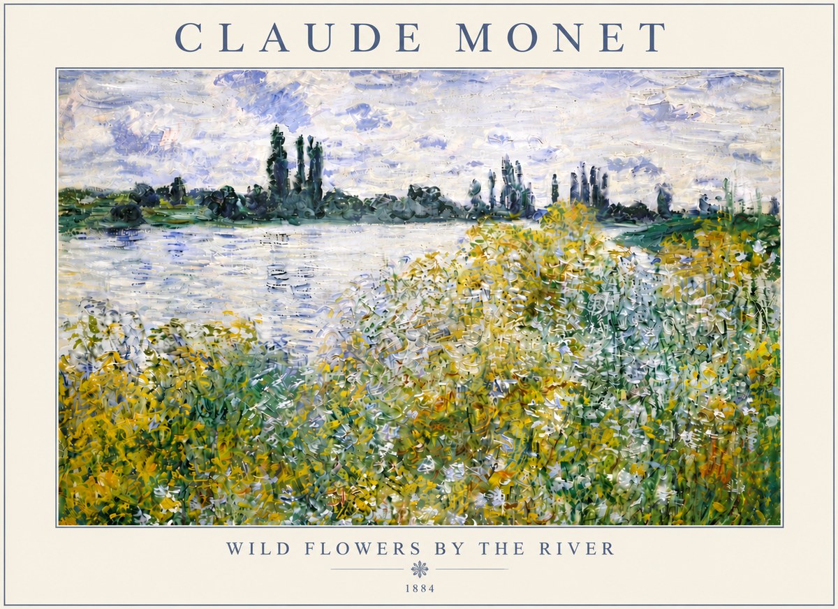 Monet Wild Flowers by the River No5 - Plakát