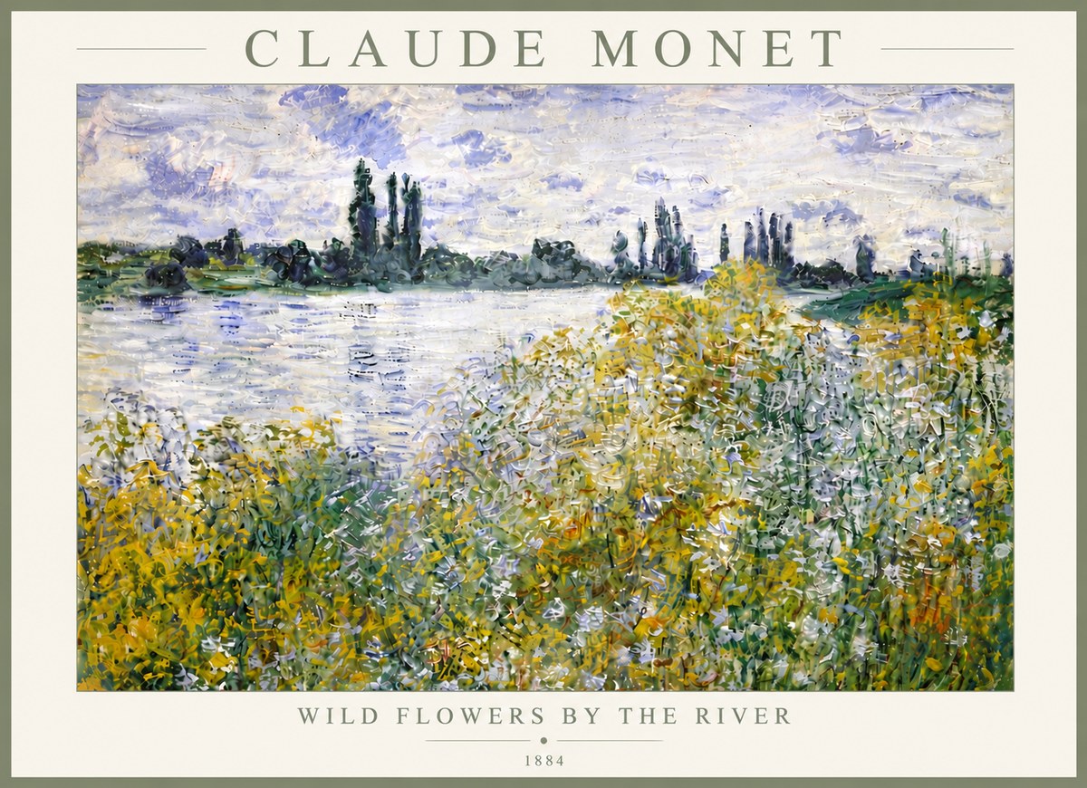 Monet Wild Flowers by the River No6 - Plakát