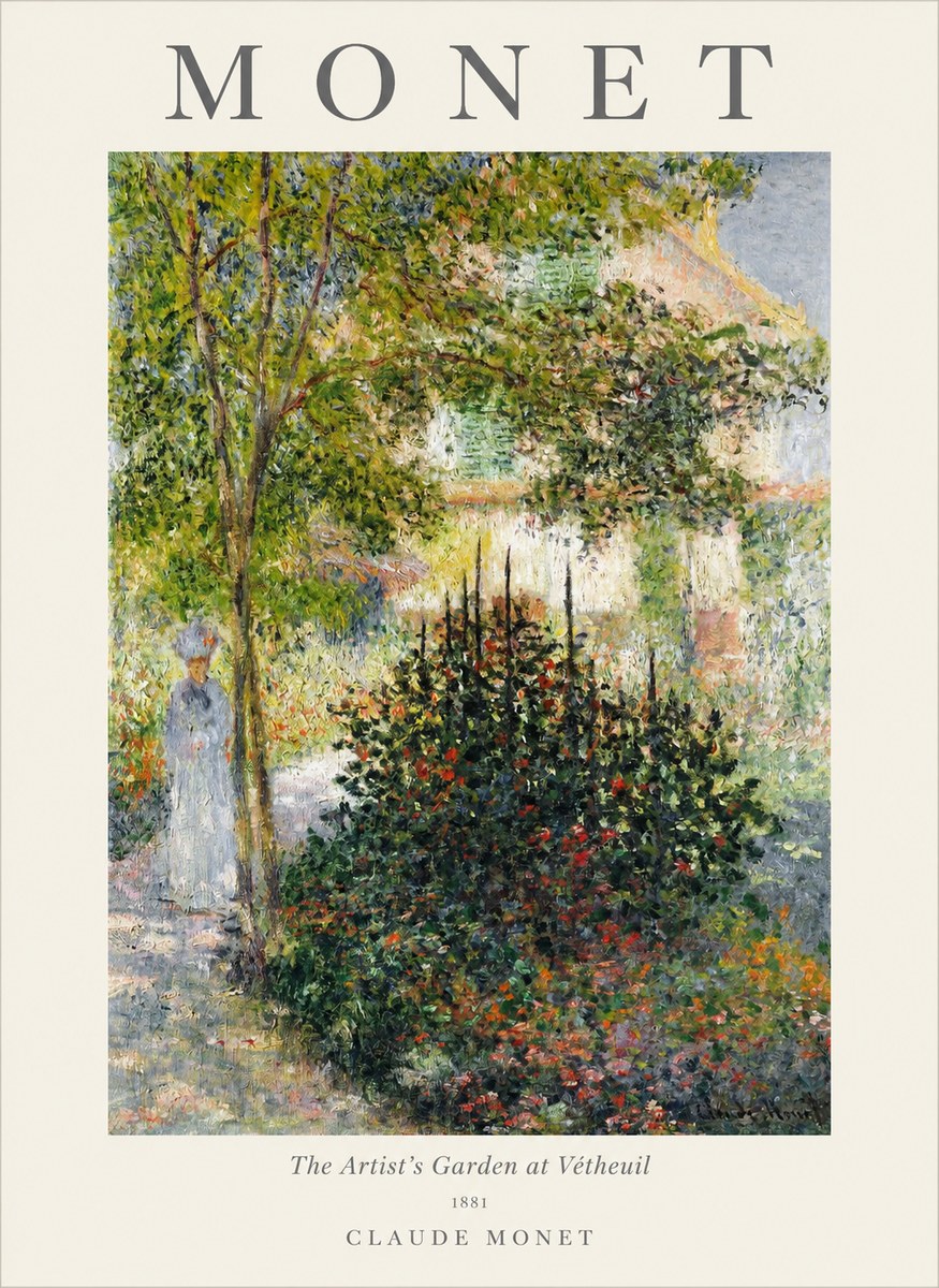 Monet The Artist's Garden at Vétheuil II No1 - Plakát