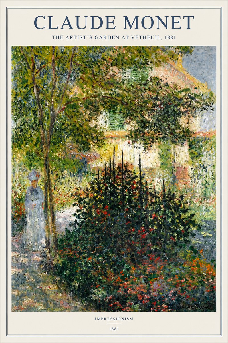 Monet The Artist's Garden at Vétheuil II No2 - Plakát