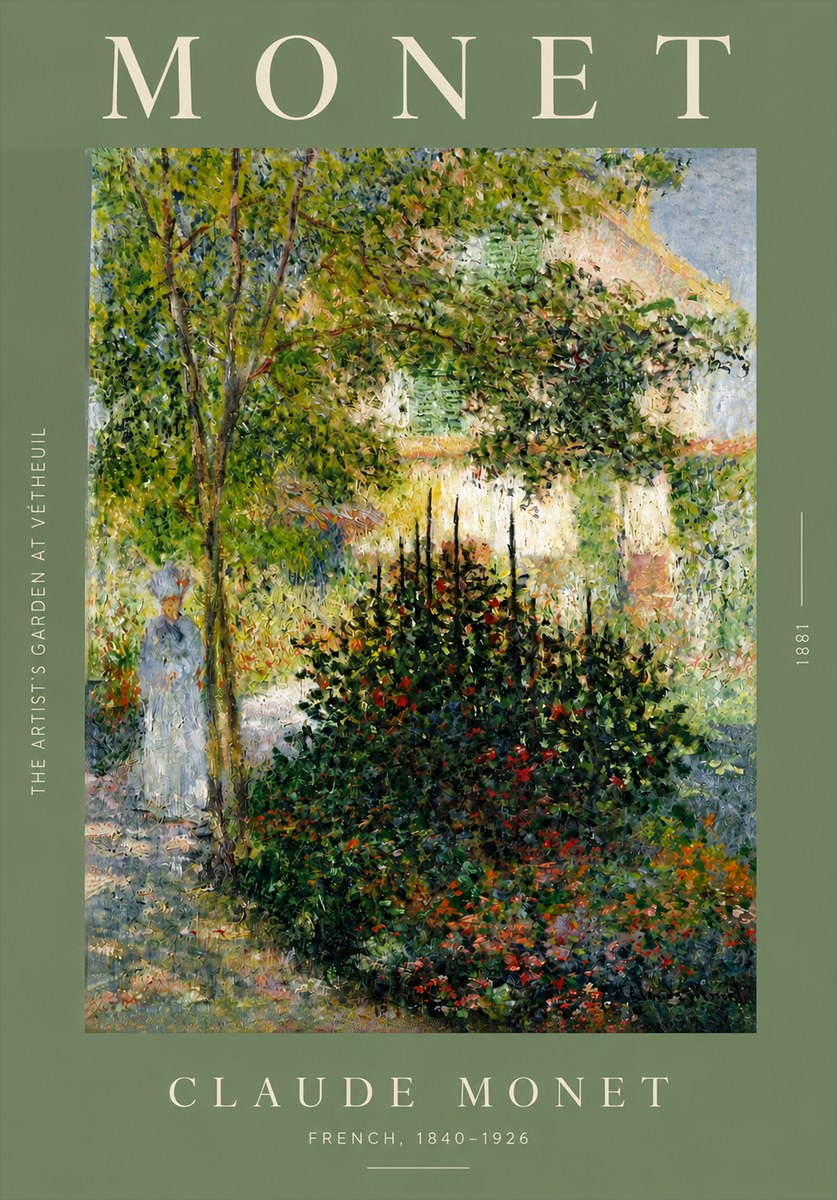 Monet The Artist's Garden at Vétheuil II No3 - Plakát