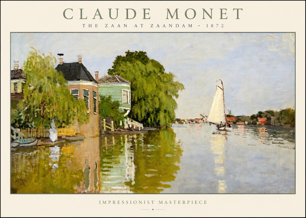 Monet The Zaan at Zaandam No2 - Plakát
