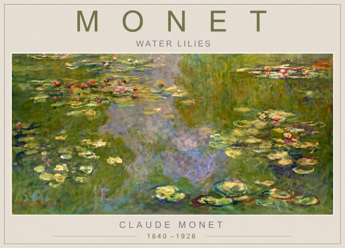 Monet Water Lilies V No5 - Plakát