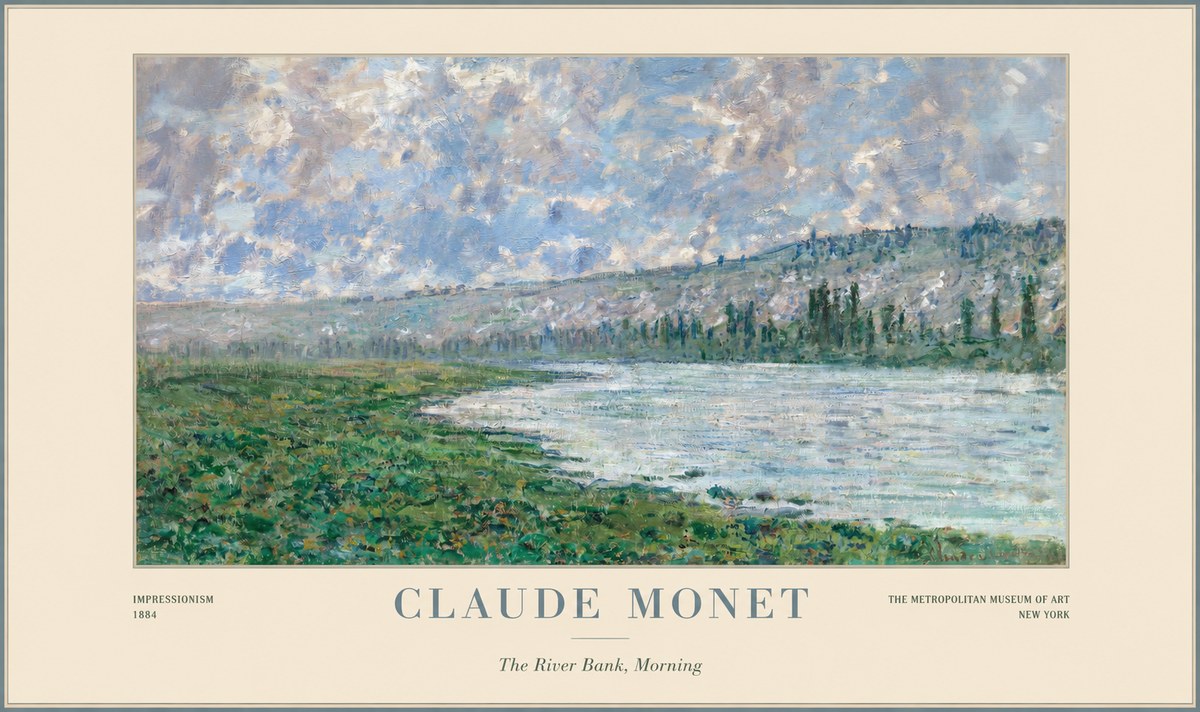 Monet The River Bank, Morning No1 - Plakát