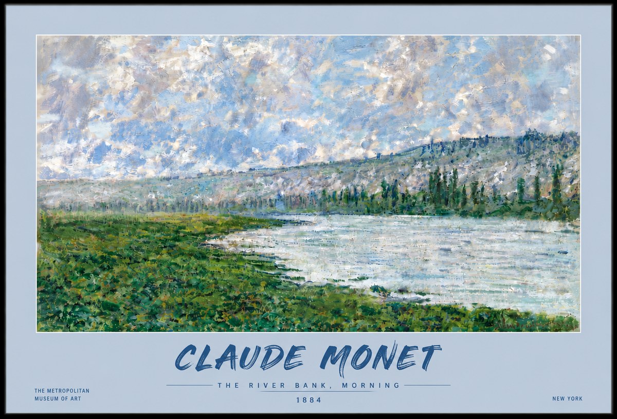 Monet The River Bank, Morning No5 - Plakát