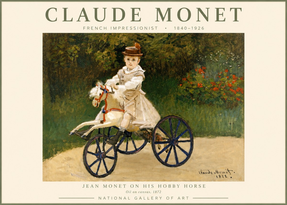 Monet Jean Monet on His Hobby Horse No2 - Plakát
