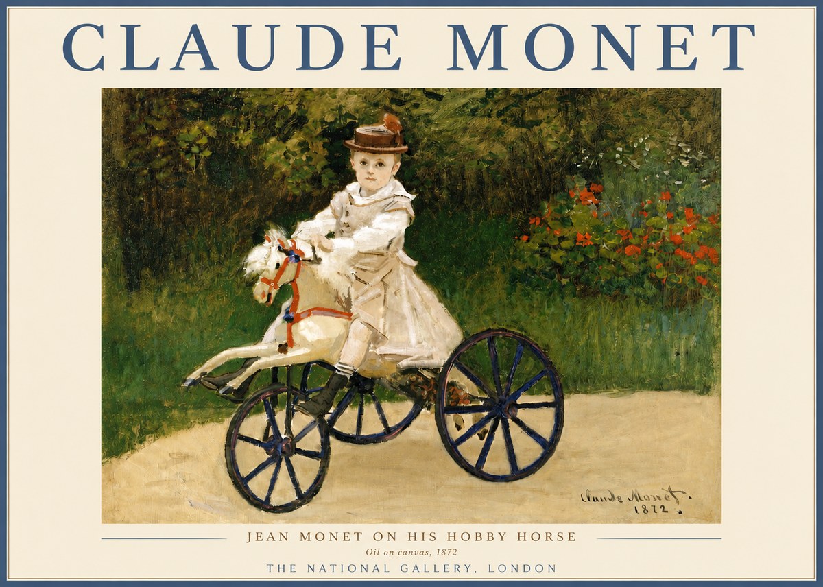 Monet Jean Monet on His Hobby Horse No3 - Plakát