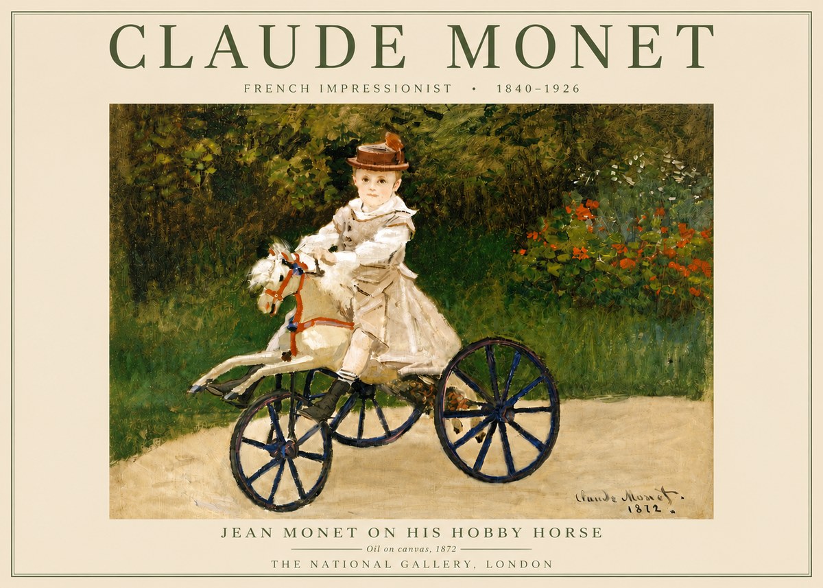 Monet Jean Monet on His Hobby Horse No4 - Plakát
