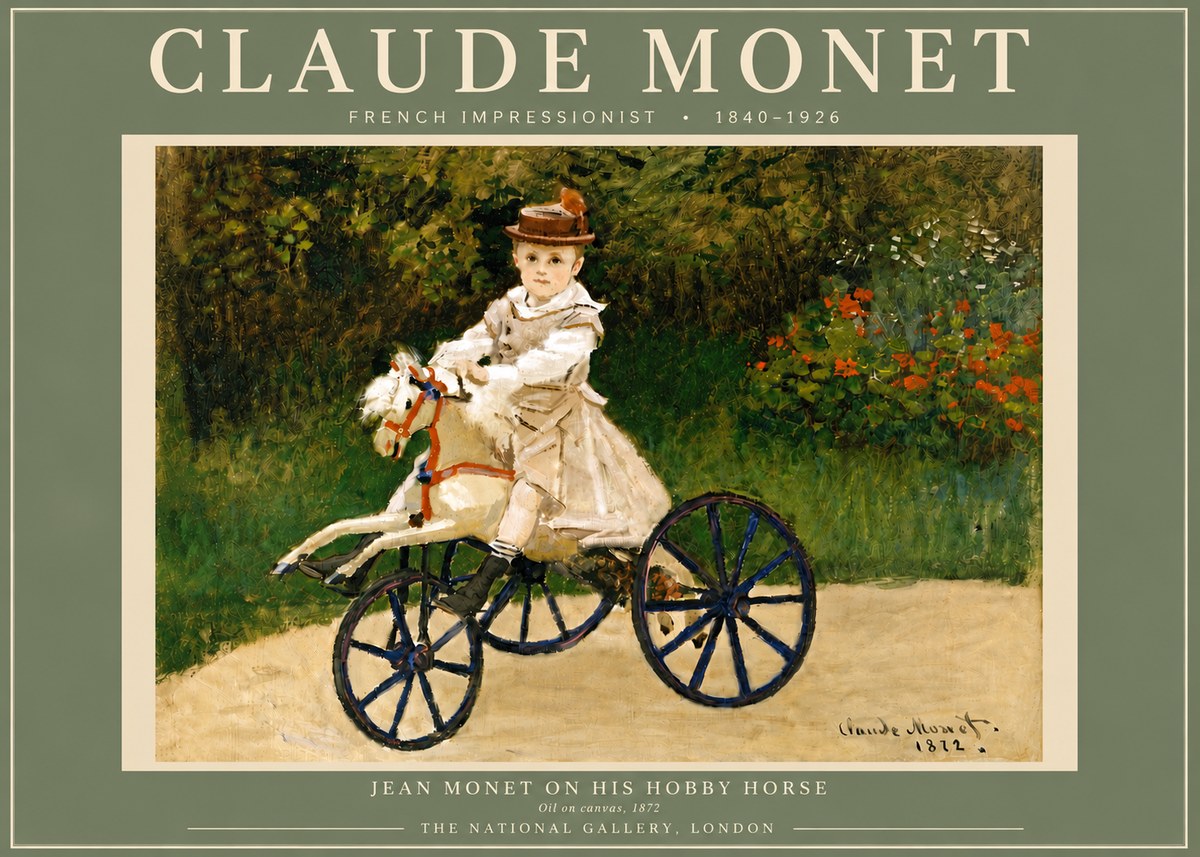 Monet Jean Monet on His Hobby Horse No5 - Plakát