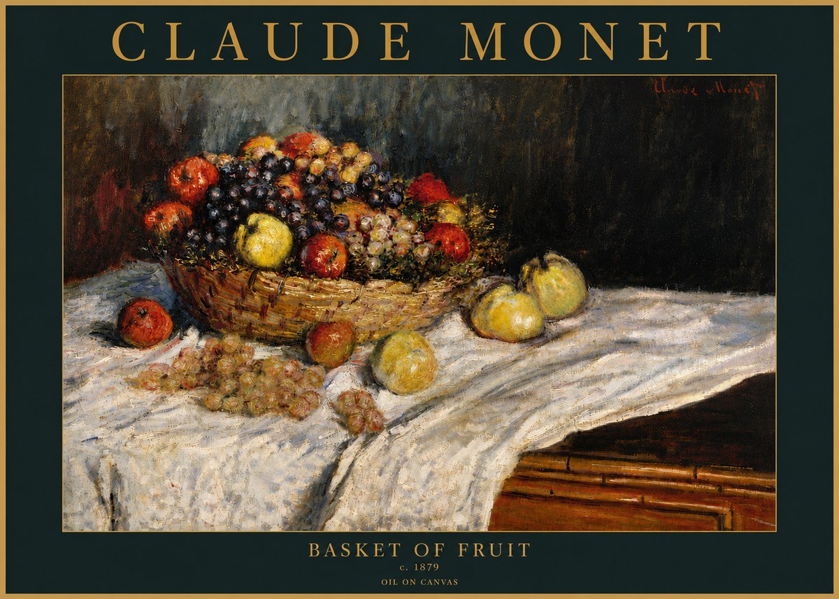 Monet Basket of Fruit No4 - Plakát