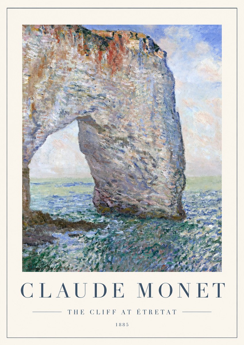Monet The Cliff at Étretat No1 - Plakát