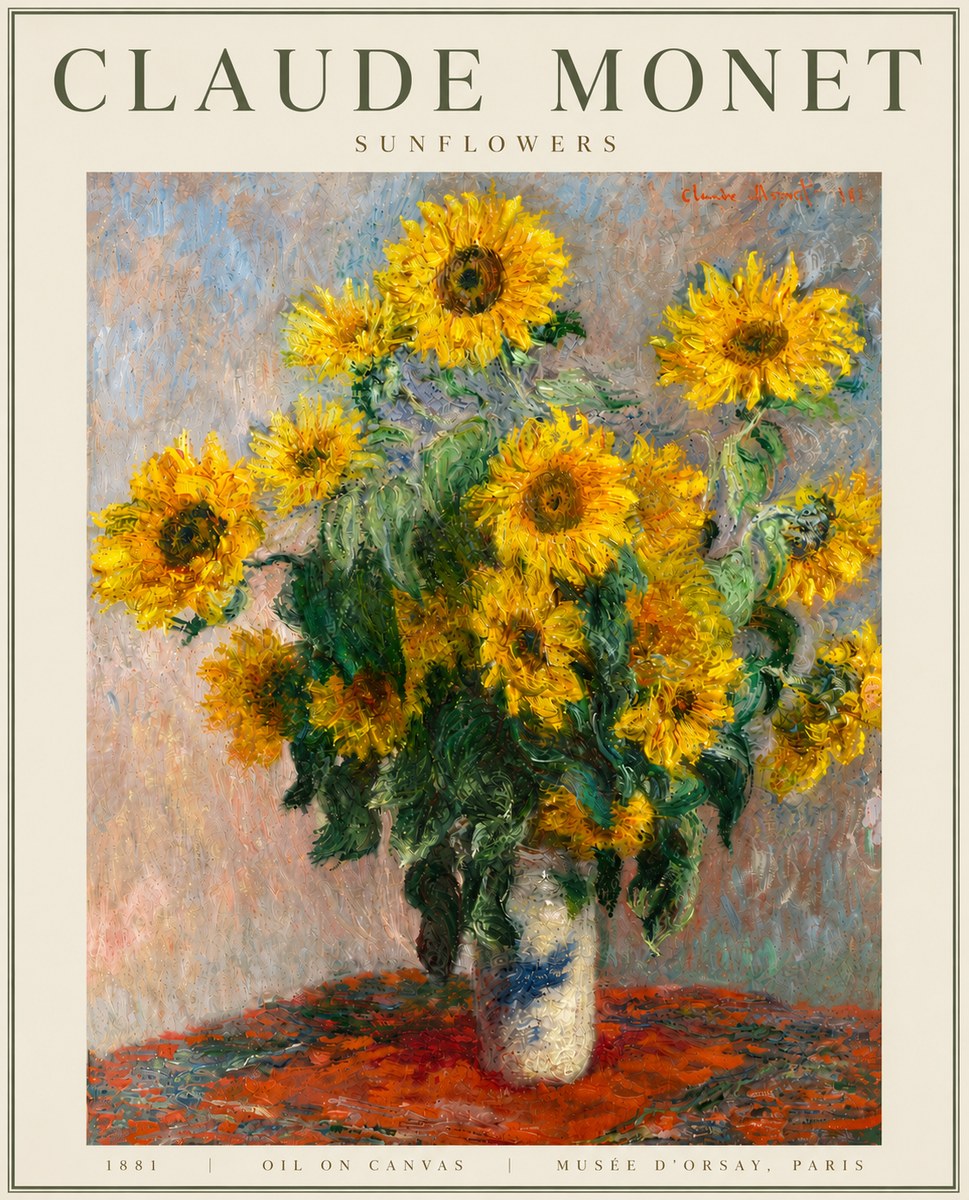 Monet Sunflowers No4 - Plakát