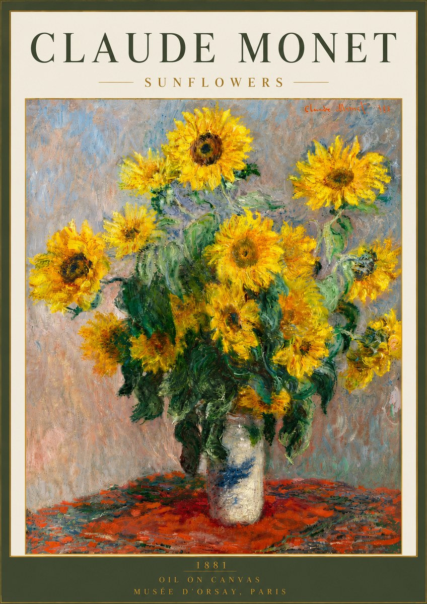 Monet Sunflowers No6 - Plakát