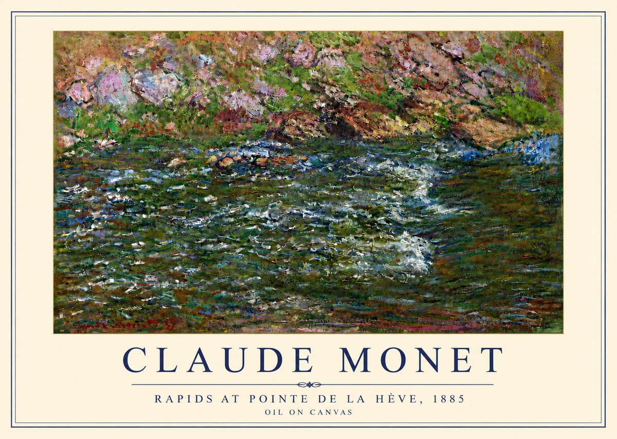 Monet Rapids at Pointe De La Hève, 1885 No5 - Plakát