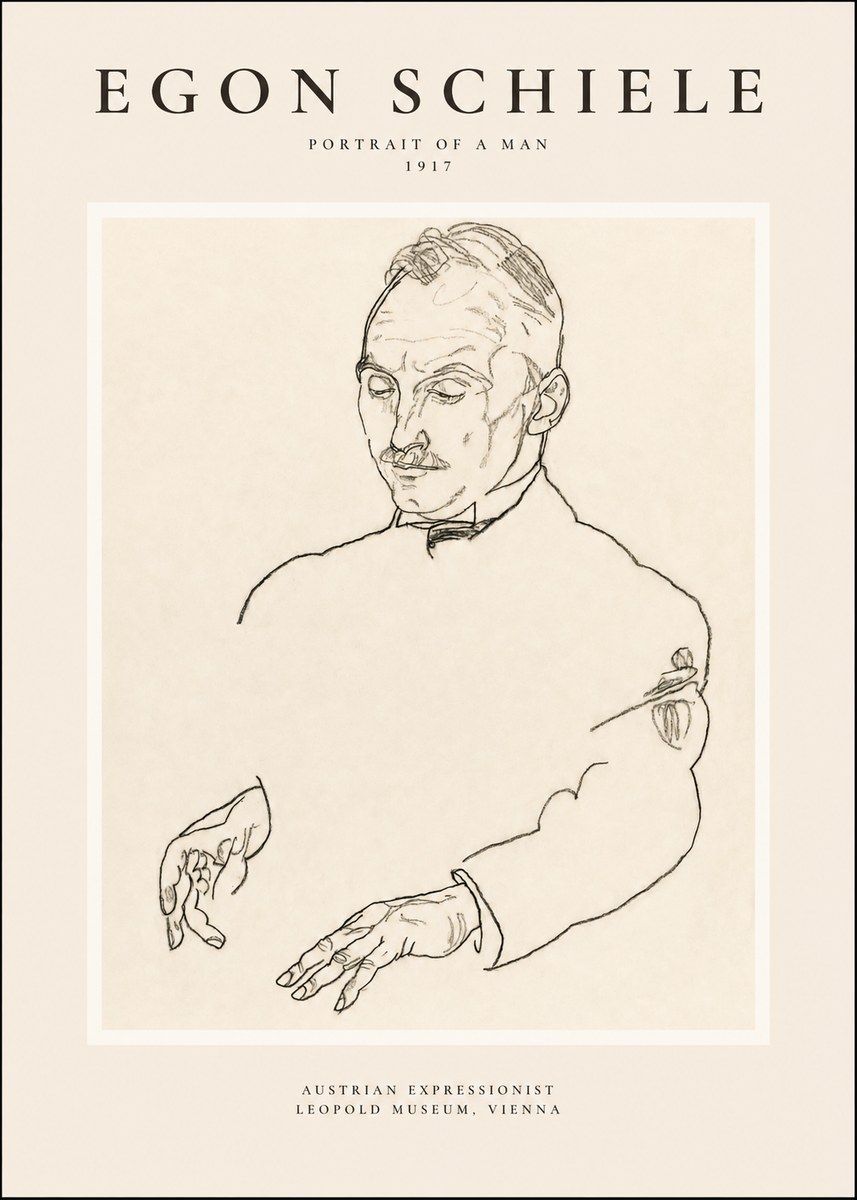 Schiele Portrait of a Man No1 - Plakát