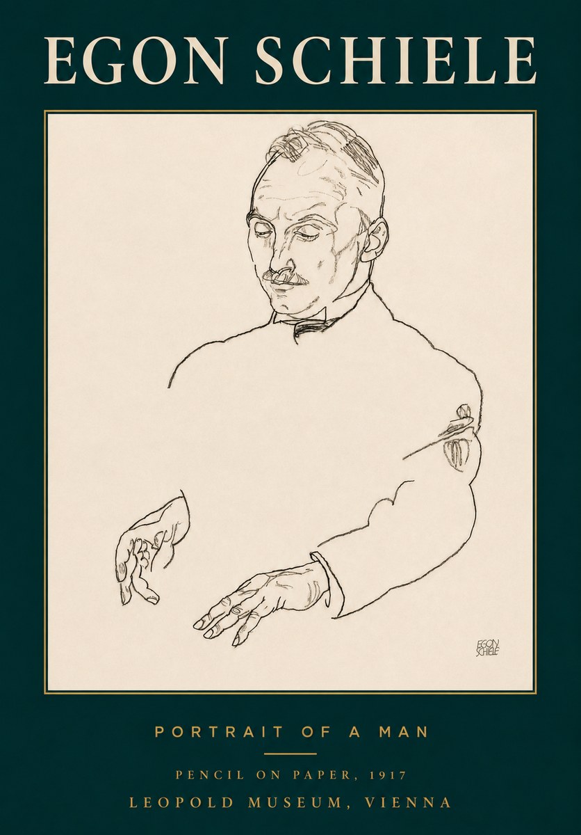 Schiele Portrait of a Man No3 - Plakát