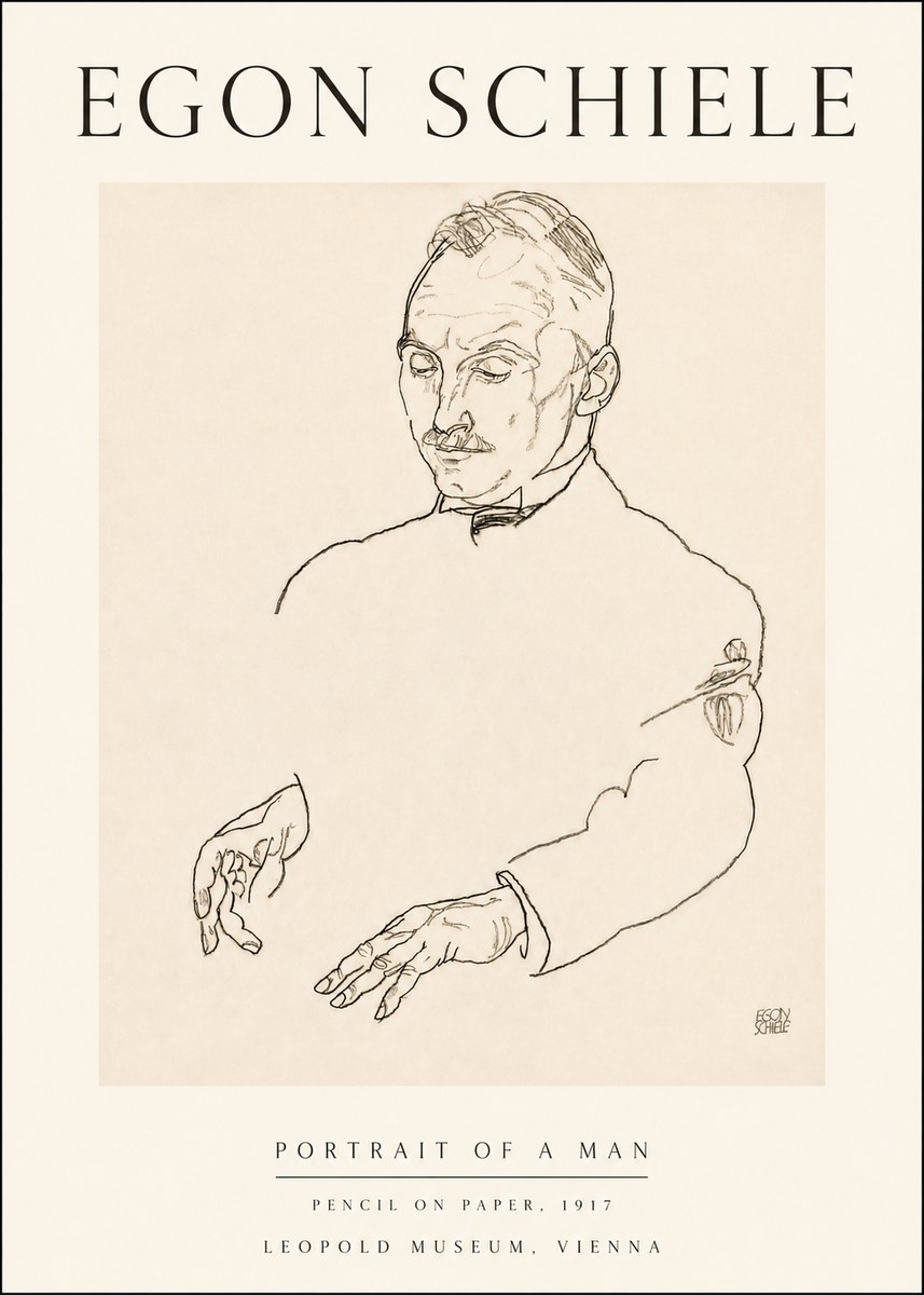 Schiele Portrait of a Man No4 - Plakát
