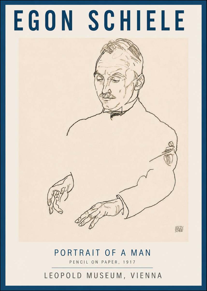 Schiele Portrait of a Man No6 - Plakát