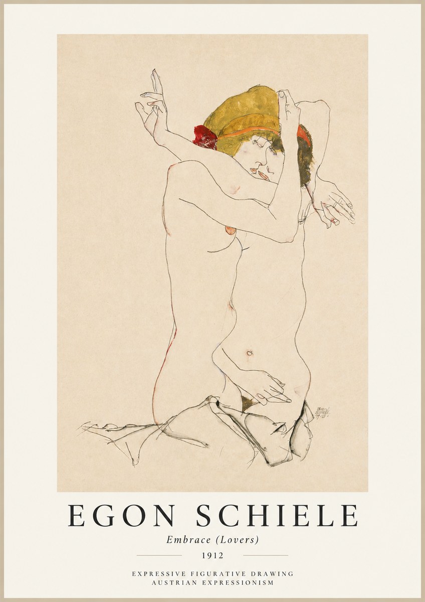 Schiele Embrace (Lovers) No1 - Plakát