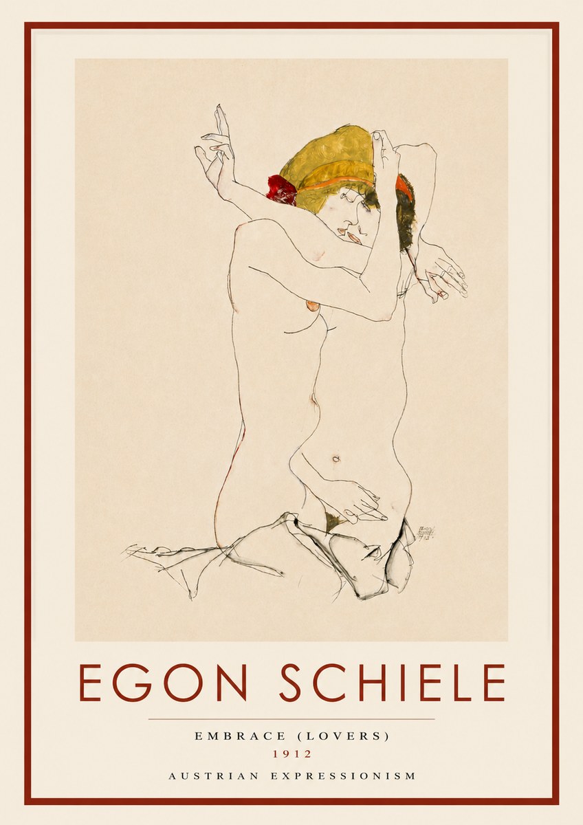 Schiele Embrace (Lovers) No3 - Plakát