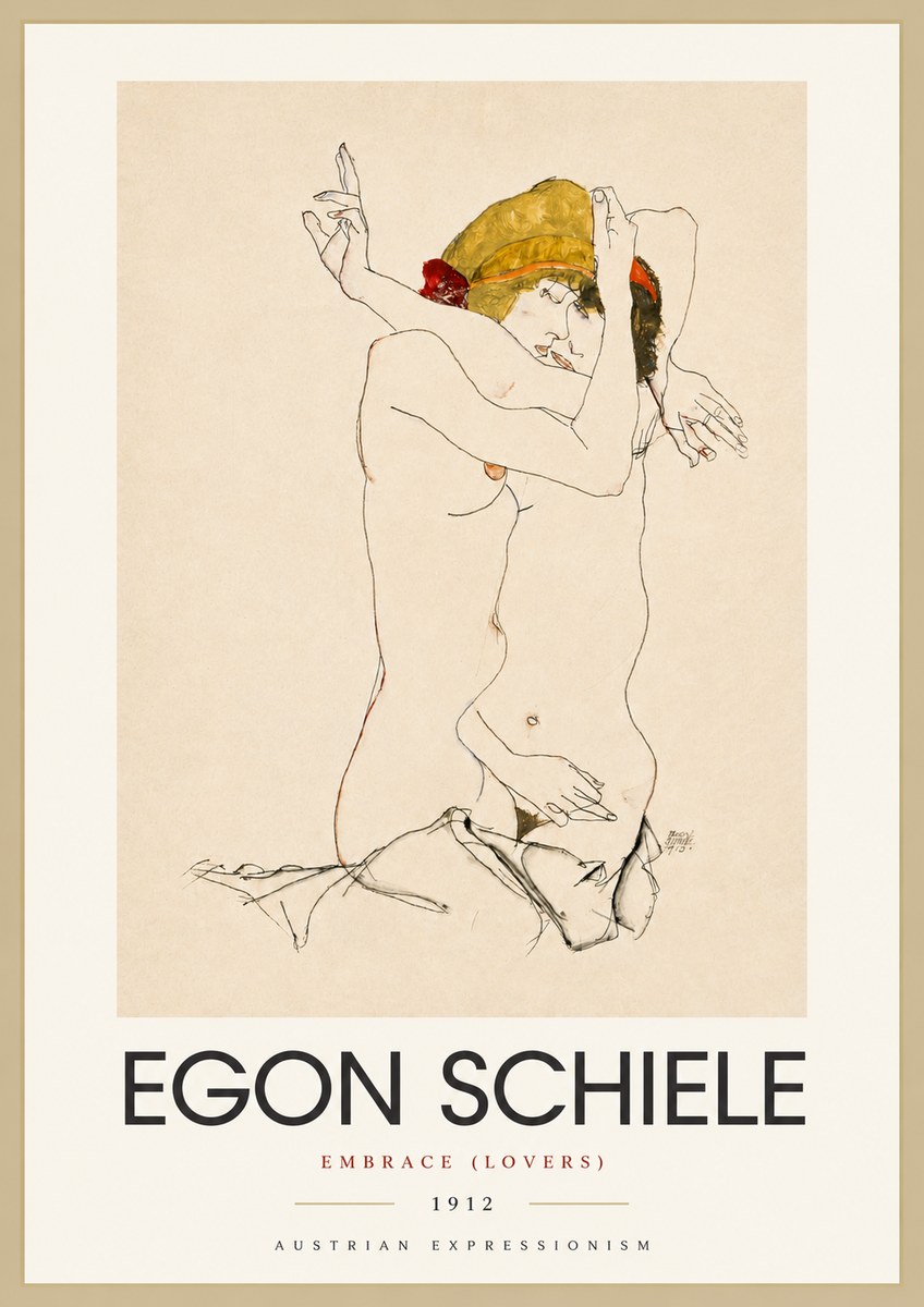 Schiele Embrace (Lovers) No4 - Plakát