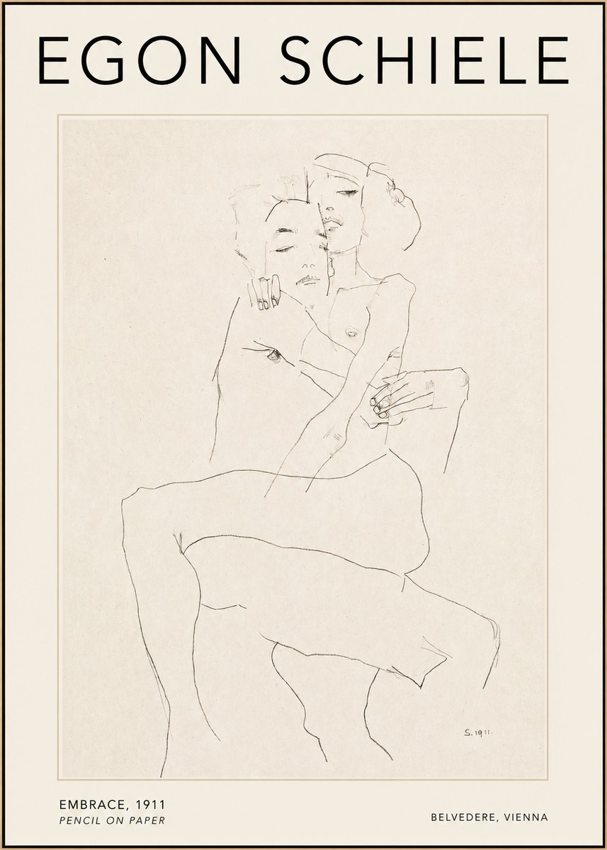 Schiele Embrace, 1911 No2 - Plakát