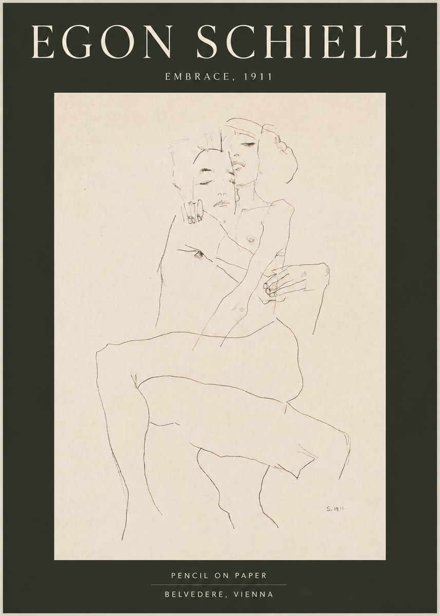 Schiele Embrace, 1911 No4 - Plakát