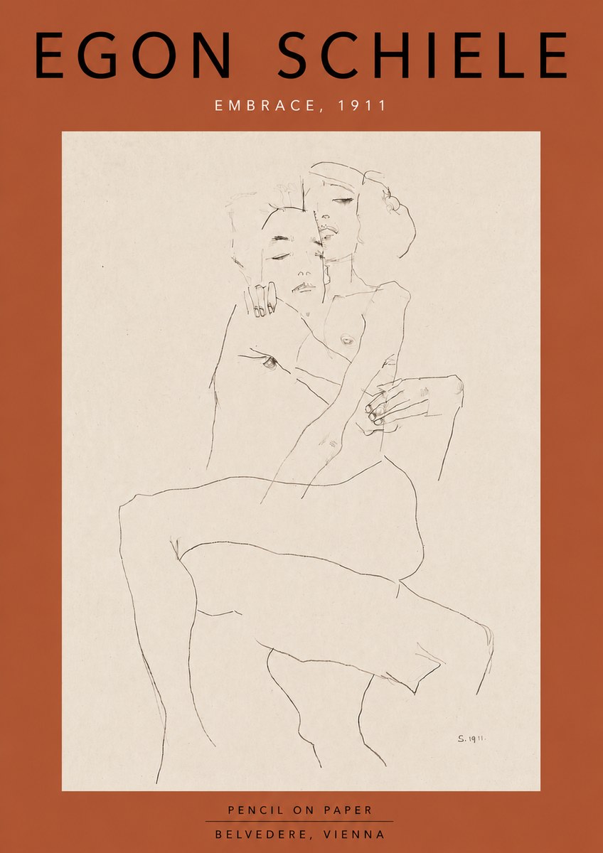 Schiele Embrace, 1911 No6 - Plakát
