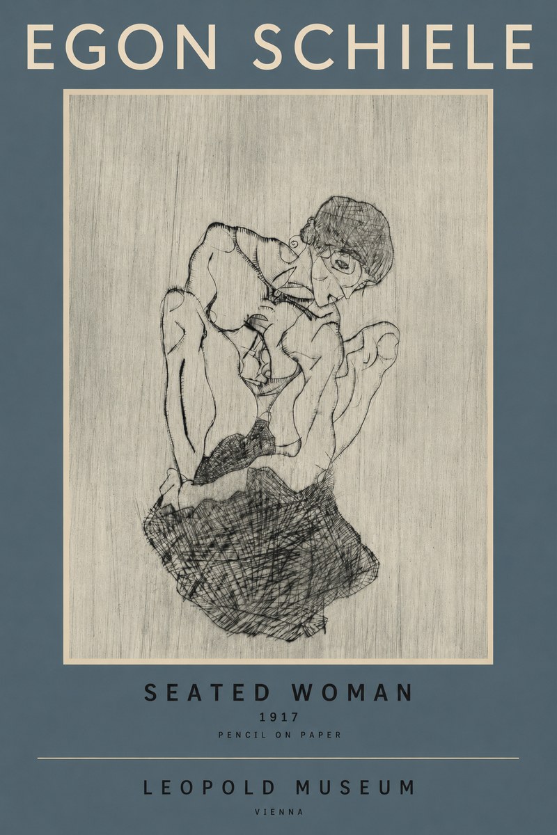Schiele Seated Woman No2 - Plakát