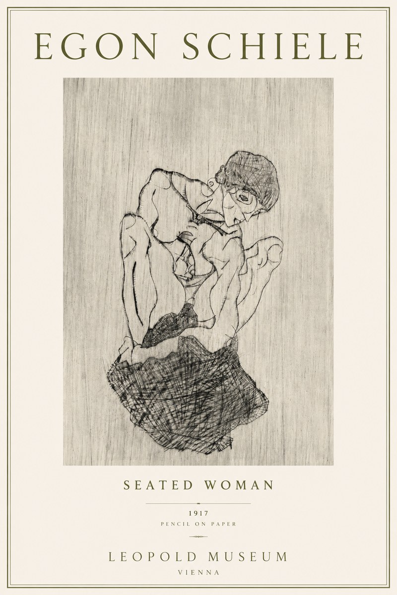 Schiele Seated Woman No4 - Plakát