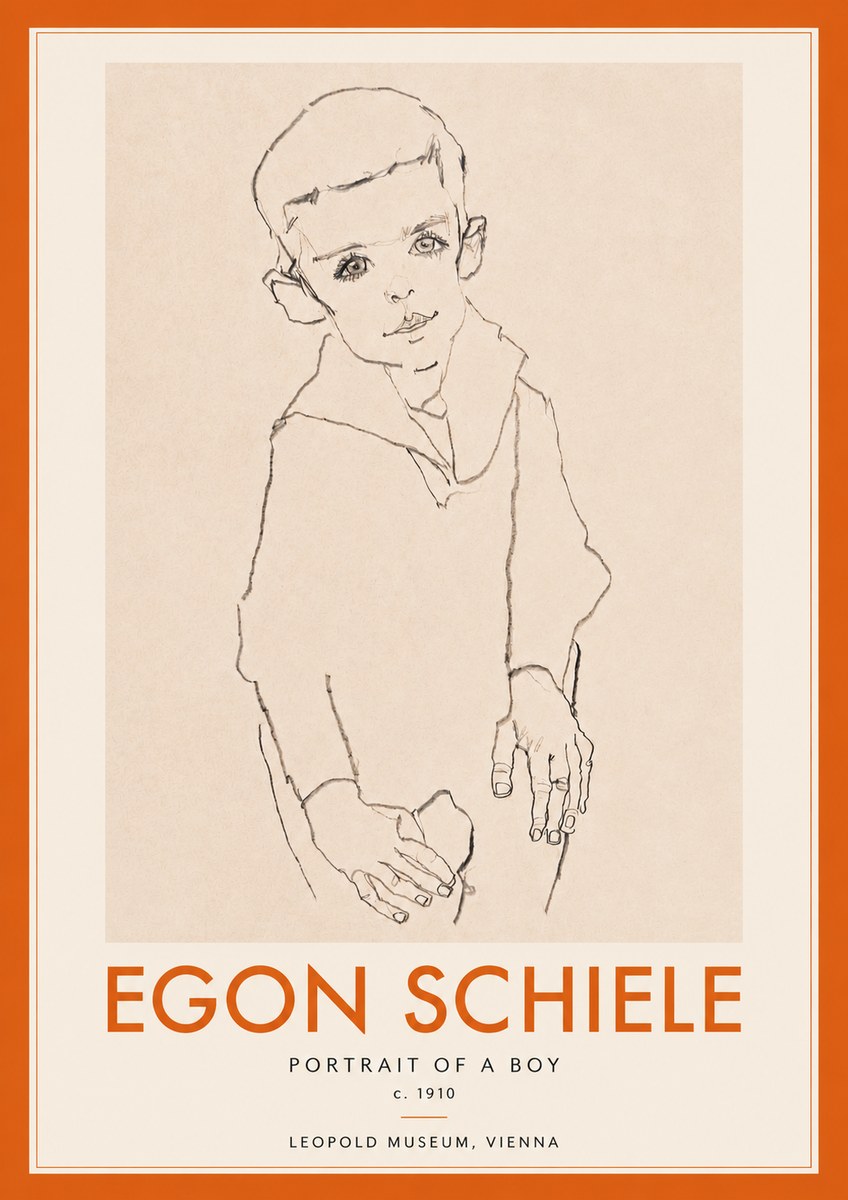 Schiele Portrait of a Boy No4 - Plakát