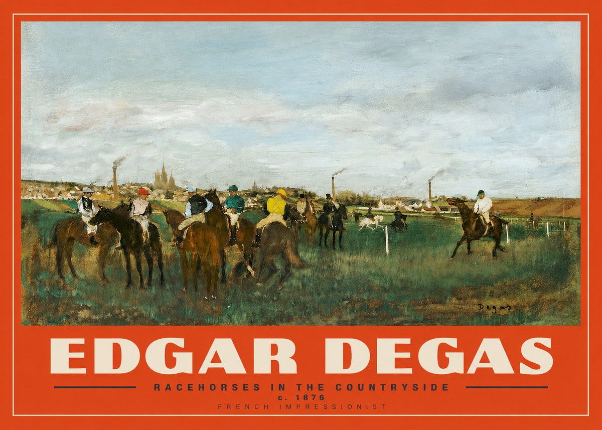 Edgar Degas Racehorses in the Countryside No3 - Plakát