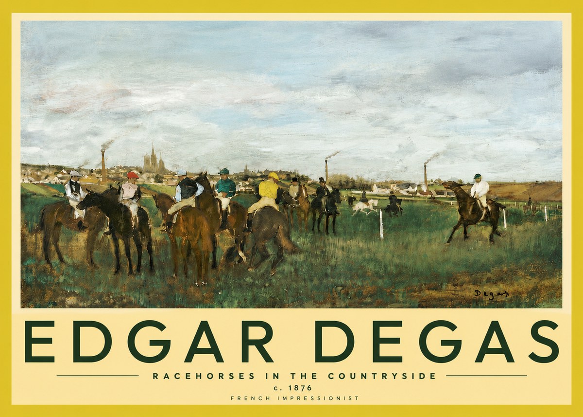 Edgar Degas Racehorses in the Countryside No4 - Plakát