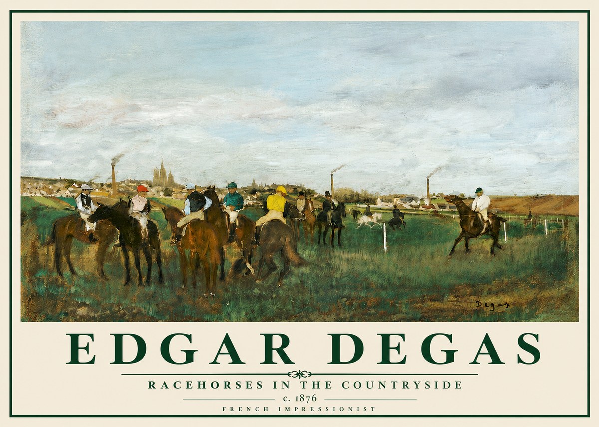 Edgar Degas Racehorses in the Countryside No5 - Plakát
