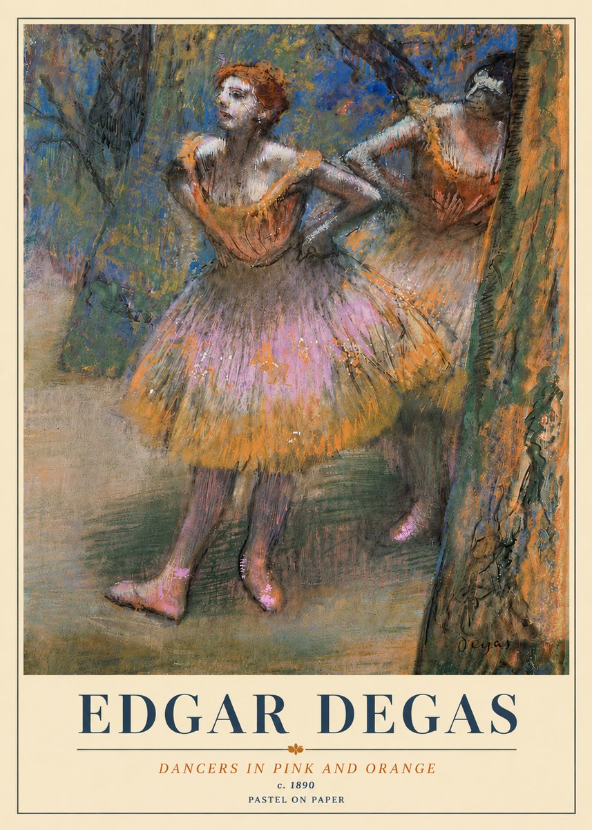 Edgar Degas Dancers in Pink and Orange No6 - Plakát