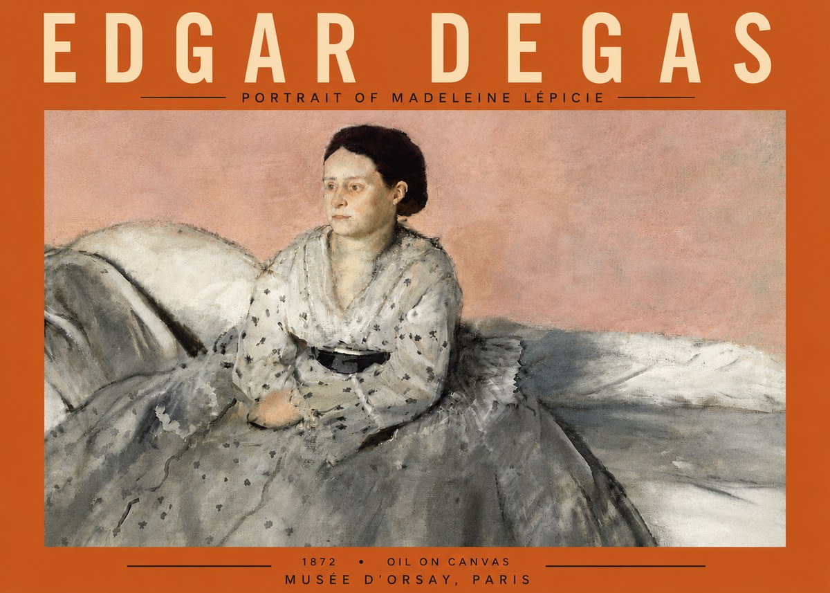 Edgar Degas Portrait of Madeleine Lépicie No5 - Plakát