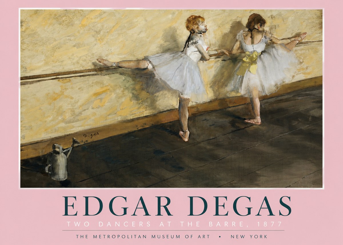 Edgar Degas Two Dancers at the Barre, 1877 No2 - Plakát